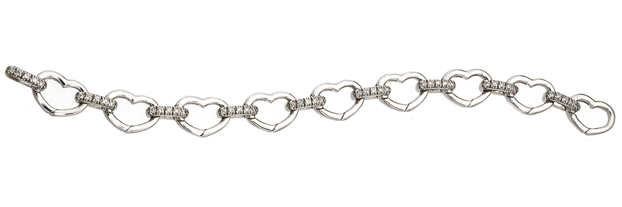 Aaron Basha Womens 18K Gold Heart Link Chain Charm Bracelet - Shop Linda's  Stuff