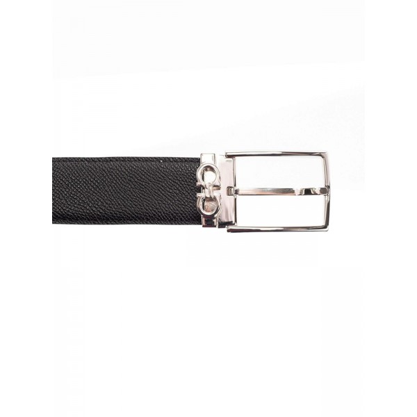 Salvatore Ferragamo Silver Leather Belt S